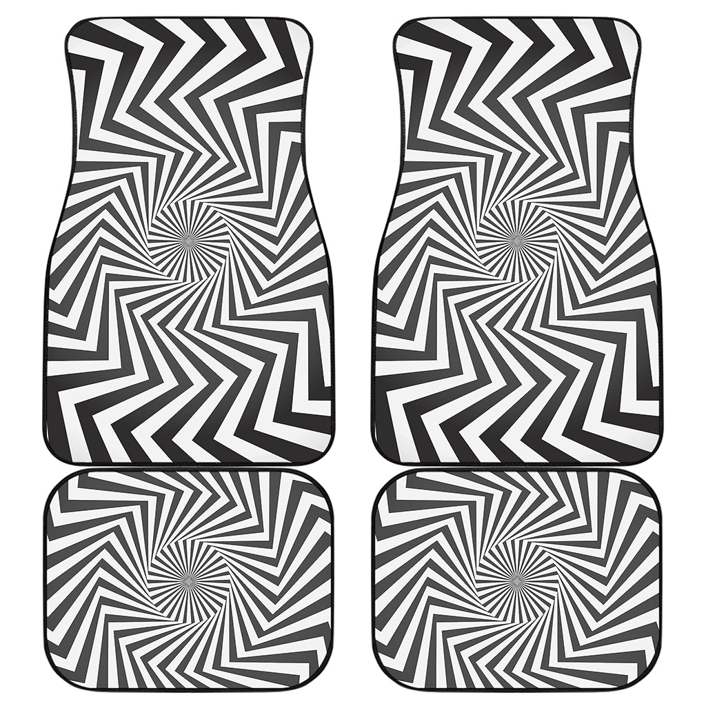 Angular Swirl Motion Illusion Print Front and Back Car Floor Mats