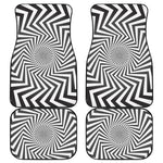 Angular Swirl Motion Illusion Print Front and Back Car Floor Mats