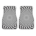 Angular Swirl Motion Illusion Print Front Car Floor Mats