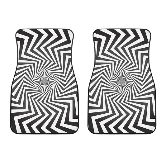 Angular Swirl Motion Illusion Print Front Car Floor Mats