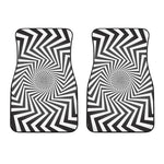 Angular Swirl Motion Illusion Print Front Car Floor Mats