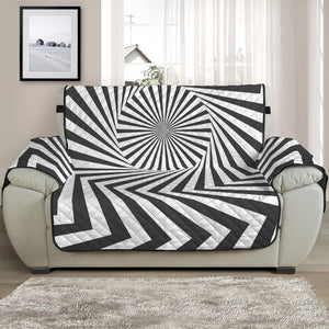 Angular Swirl Motion Illusion Print Half Sofa Protector