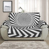 Angular Swirl Motion Illusion Print Half Sofa Protector