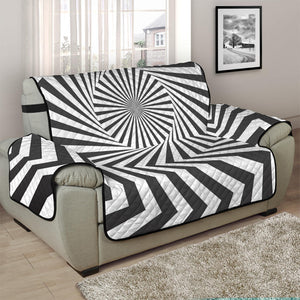 Angular Swirl Motion Illusion Print Half Sofa Protector