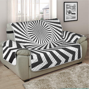 Angular Swirl Motion Illusion Print Half Sofa Protector