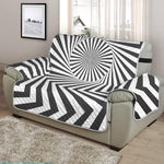 Angular Swirl Motion Illusion Print Half Sofa Protector