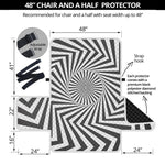 Angular Swirl Motion Illusion Print Half Sofa Protector