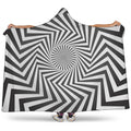 Angular Swirl Motion Illusion Print Hooded Blanket