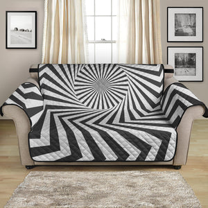 Angular Swirl Motion Illusion Print Loveseat Protector