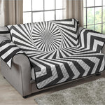 Angular Swirl Motion Illusion Print Loveseat Protector