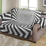 Angular Swirl Motion Illusion Print Loveseat Protector