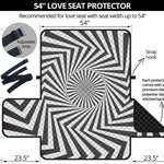 Angular Swirl Motion Illusion Print Loveseat Protector