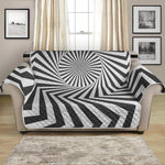 Angular Swirl Motion Illusion Print Loveseat Protector