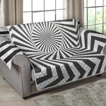 Angular Swirl Motion Illusion Print Loveseat Protector