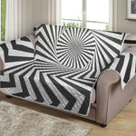 Angular Swirl Motion Illusion Print Loveseat Protector