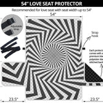 Angular Swirl Motion Illusion Print Loveseat Protector