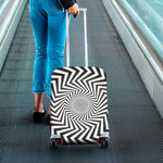 Angular Swirl Motion Illusion Print Luggage Cover