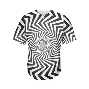 Angular Swirl Motion Illusion Print Men's Baseball Jersey