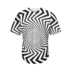 Angular Swirl Motion Illusion Print Men's Baseball Jersey