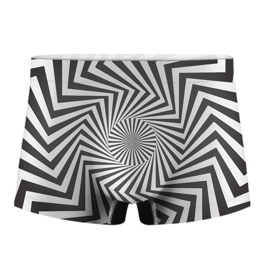 Angular Swirl Motion Illusion Print Men's Boxer Briefs