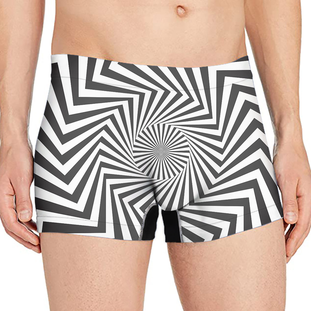 Angular Swirl Motion Illusion Print Men's Boxer Briefs