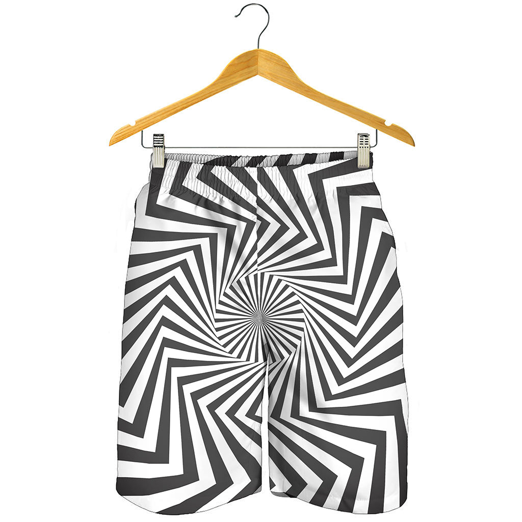 Angular Swirl Motion Illusion Print Men's Shorts