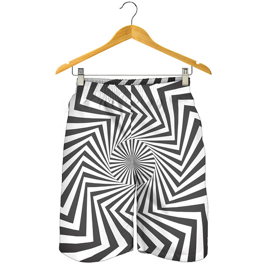 Angular Swirl Motion Illusion Print Men's Shorts