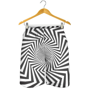 Angular Swirl Motion Illusion Print Men's Shorts