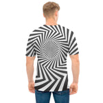 Angular Swirl Motion Illusion Print Men's T-Shirt
