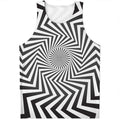Angular Swirl Motion Illusion Print Men's Tank Top