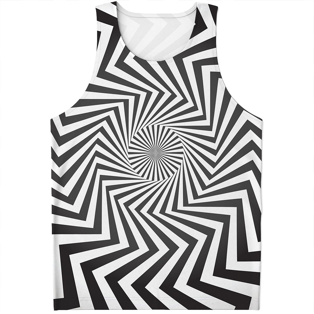 Angular Swirl Motion Illusion Print Men's Tank Top