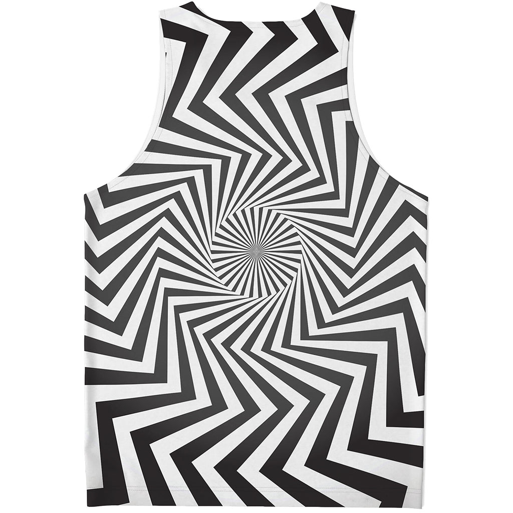 Angular Swirl Motion Illusion Print Men's Tank Top