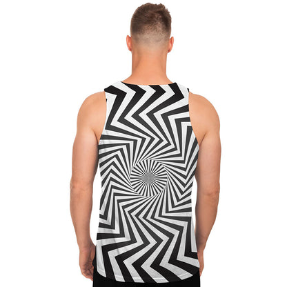 Angular Swirl Motion Illusion Print Men's Tank Top