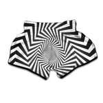 Angular Swirl Motion Illusion Print Muay Thai Boxing Shorts