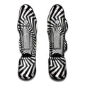 Angular Swirl Motion Illusion Print Muay Thai Shin Guards