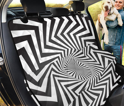 Angular Swirl Motion Illusion Print Pet Car Back Seat Cover