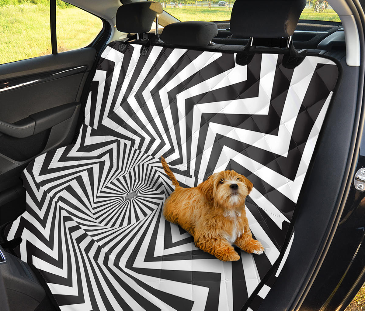 Angular Swirl Motion Illusion Print Pet Car Back Seat Cover