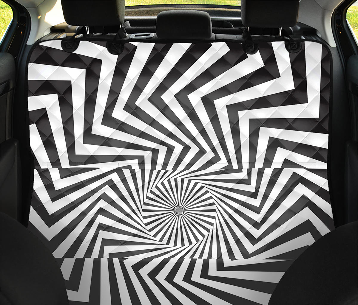 Angular Swirl Motion Illusion Print Pet Car Back Seat Cover