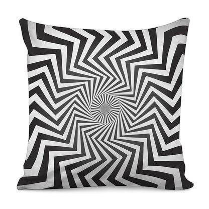 Angular Swirl Motion Illusion Print Pillow Cover