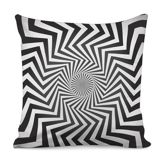 Angular Swirl Motion Illusion Print Pillow Cover