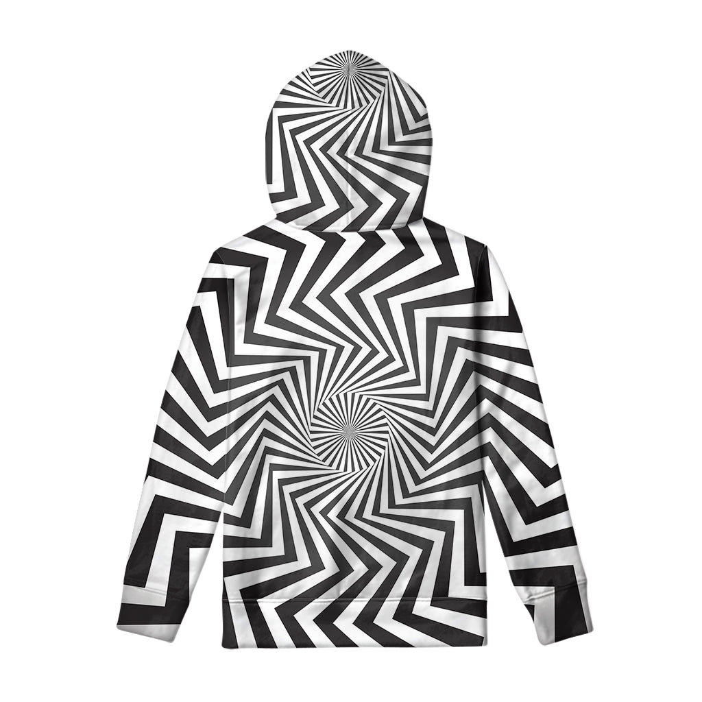 Angular Swirl Motion Illusion Print Pullover Hoodie