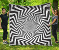 Angular Swirl Motion Illusion Print Quilt