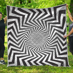 Angular Swirl Motion Illusion Print Quilt
