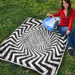 Angular Swirl Motion Illusion Print Quilt