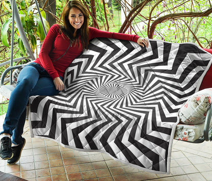 Angular Swirl Motion Illusion Print Quilt