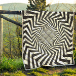 Angular Swirl Motion Illusion Print Quilt