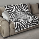 Angular Swirl Motion Illusion Print Quilt