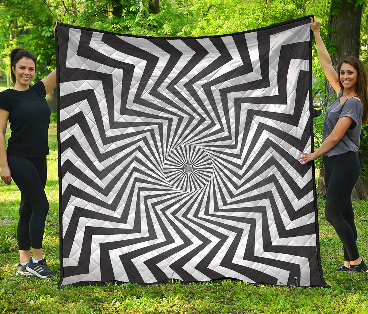 Angular Swirl Motion Illusion Print Quilt