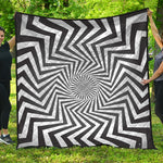 Angular Swirl Motion Illusion Print Quilt