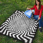 Angular Swirl Motion Illusion Print Quilt